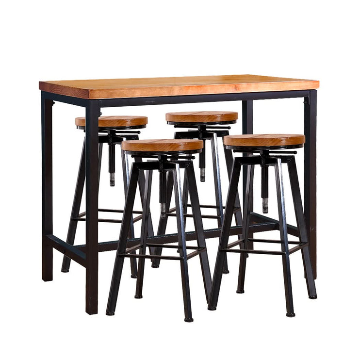 Levede 5pcs Bar Table Barstools Industrial-1942353345440256001