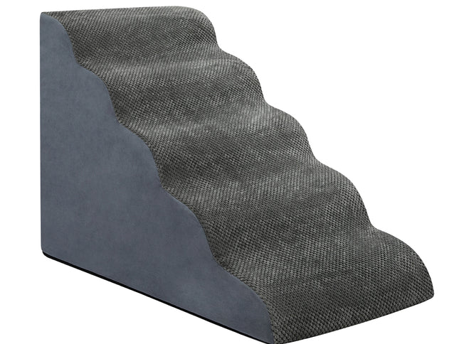 Pawz 5 Steps Pet Stairs Dog Ramp High Density Foam Grey-2029387208141705217