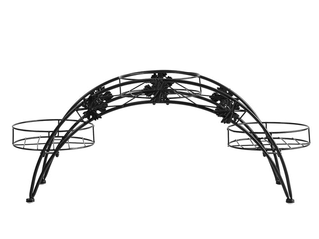 2X Plant Stand Outdoor Indoor Metal Black-1894516823869755393