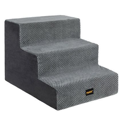 Pawz 3 Steps Pet Stairs Dog Ramp High Density Foam Grey-2006733392930017281