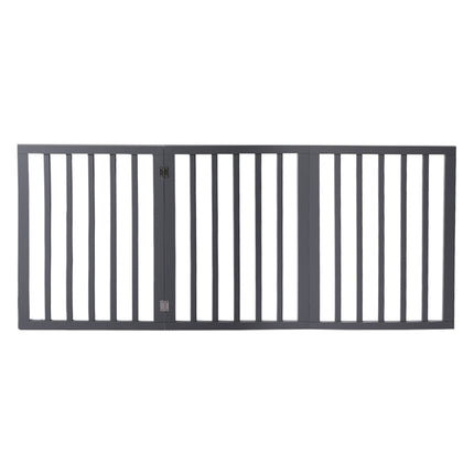 Wooden Pet Gate Dog Fence Retractable Grey 2000x 3MM-1975420451777810433