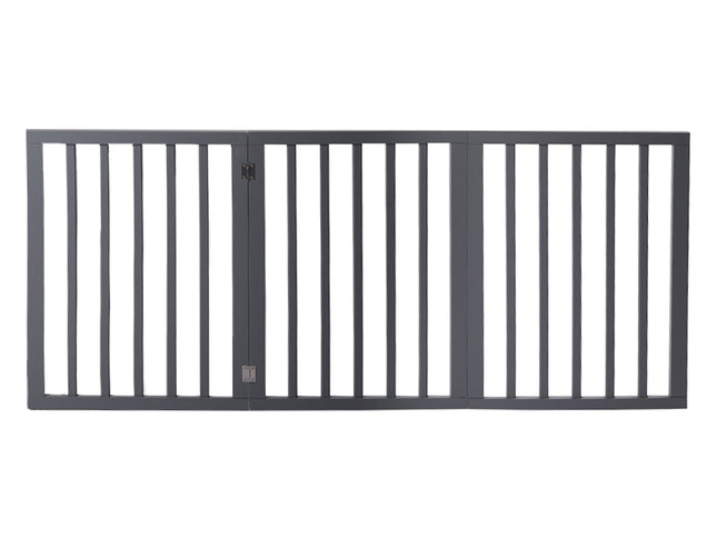 Wooden Pet Gate Dog Fence Retractable Grey 2000x 3MM-1975420451777810433