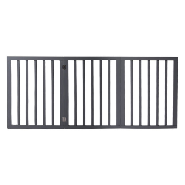 Wooden Pet Gate Dog Fence Retractable Grey 2000x 3MM-1975420451777810433