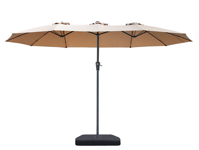 Centra 4M Double-sided Patio Umbrella Outdoor Umbrella Base Stand Khaki-1973193483254632449