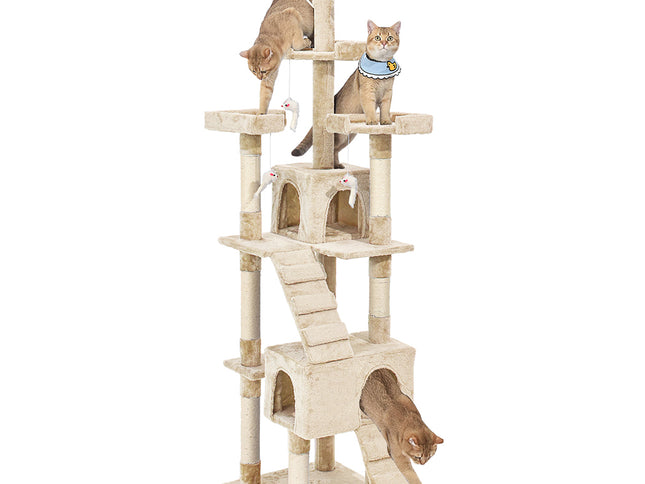 PaWz Cat Tree Scratching Post Scratcher Beige-1975420471109357569
