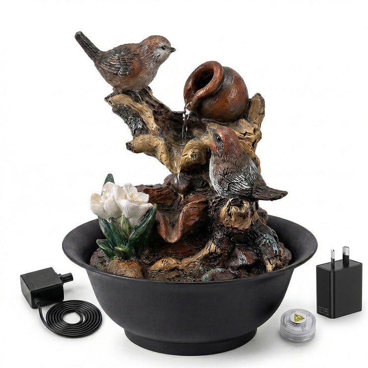 Spector Tabletop Water Fountain LED Colour Changing Bird Indoor Desktop AU Plug-2050059011792965633