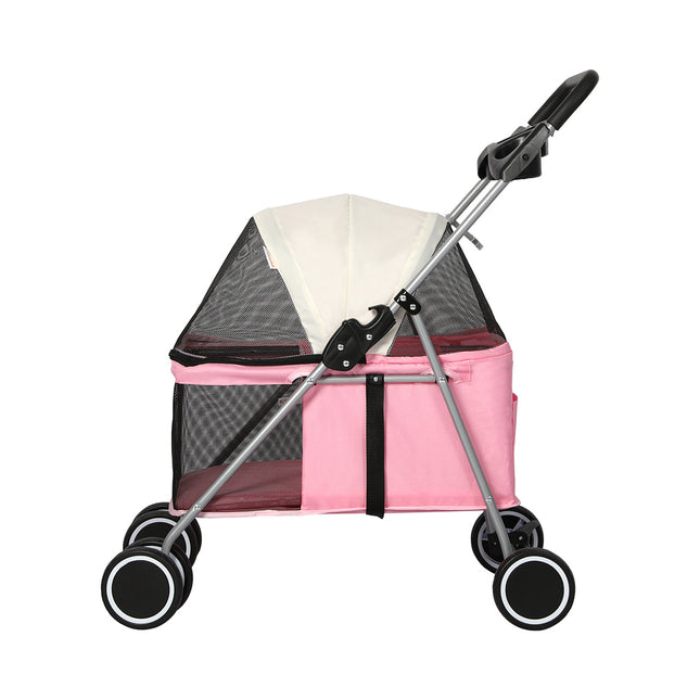 PaWz Pet Stroller Dog Cat Carrier Foldable Pink-1975420406949089281