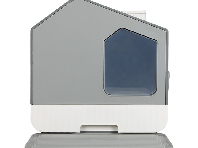 PaWz Fully Enclosed Cat Litter Box Mat Grey-1975420395884515329