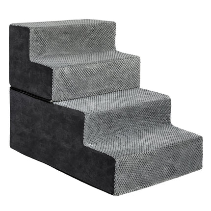 Pawz 4 Steps Pet Stairs Dog Ramp High Density Foam Grey-2006732767437656065