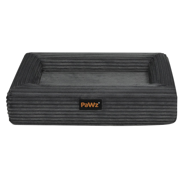 Pawz M Size Orthopedic Dog Bed with Corduroy Removable Cover Waterproof Washable Grey-1973193547645587457