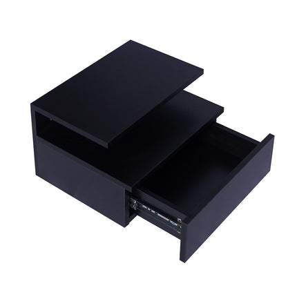 Levede 2x Bedside Tables Side Table Black-1975420463643496449