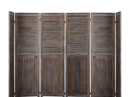 Levede 6 Panel Partition Room Divider Brown-1864184741180346369