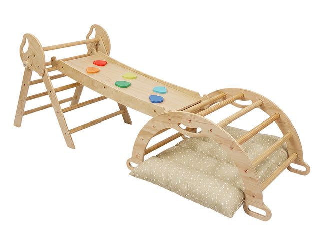 BoPeep Kids Climbing Toys Sets Toddler Toys Triangle Arch Climber Indoor Natural-2050059014313742337