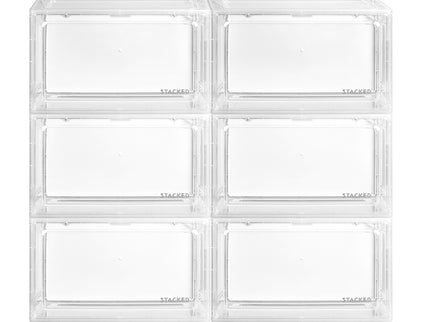 Stacked Shoe Box Acrylic Sneaker Display 6PC Clear-1864184607092641793