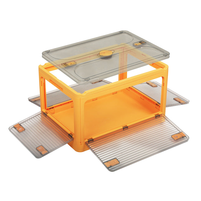 124L Storage Box Stackable Clothes Container L Orange Large-1975420406038925313