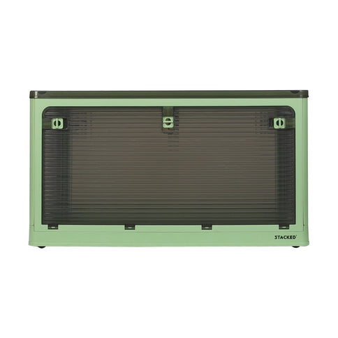 Storage Box Plastic Stackable Container L Green Large-1864184613778362369