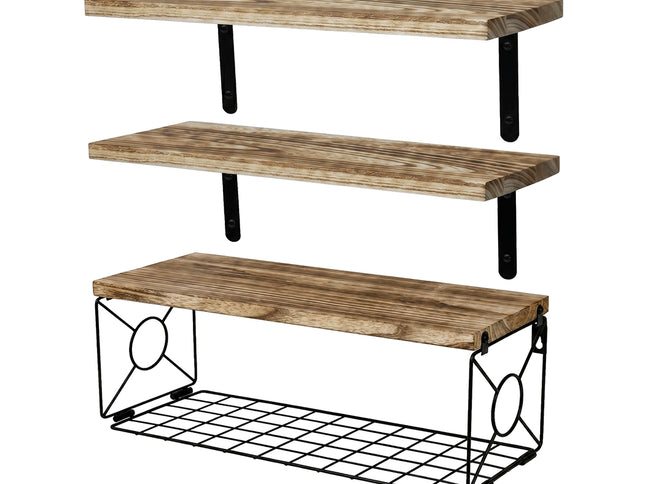 Levede Floating Wall Shelf 3 Pcs DIY Wall Mount Shelves Book Display Rack Basket-2061251867652001793