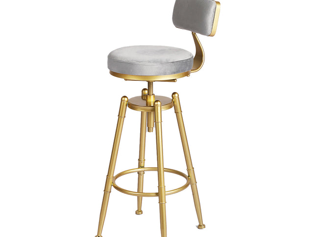 Levede 4x Swivel Bar Stools Kitchen Bar Chair Grey-2006732717642878977