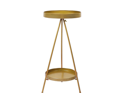 Levede Plant Stand 2 Tiers Outdoor Indoor Gold Medium-1864184724205998081