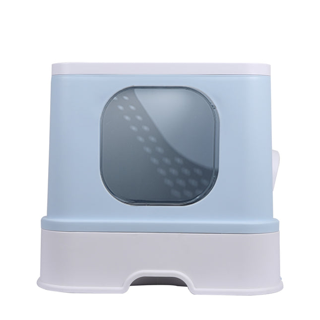 PaWz Cat Litter Box Fully Enclosed Kitty Blue-1973193623709290497