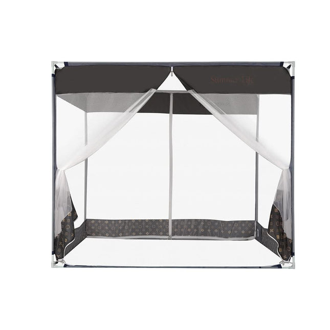 Dreamz Mosquito Bed Nets Foldable Canopy Square Grey-1954802841772232705