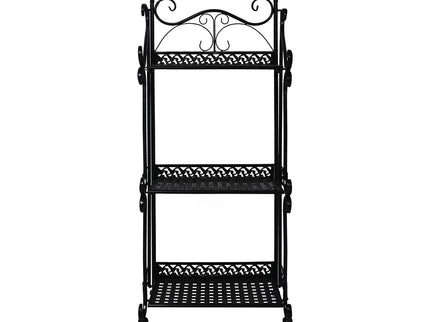 Levede Plant Stand 3 Tiers Outdoor Indoor Black-1864184721320316929