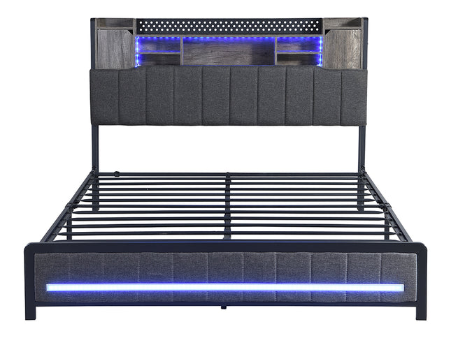 Levede Queen Bed Frame with Storage Headboard RGB LED-1973193510035263489