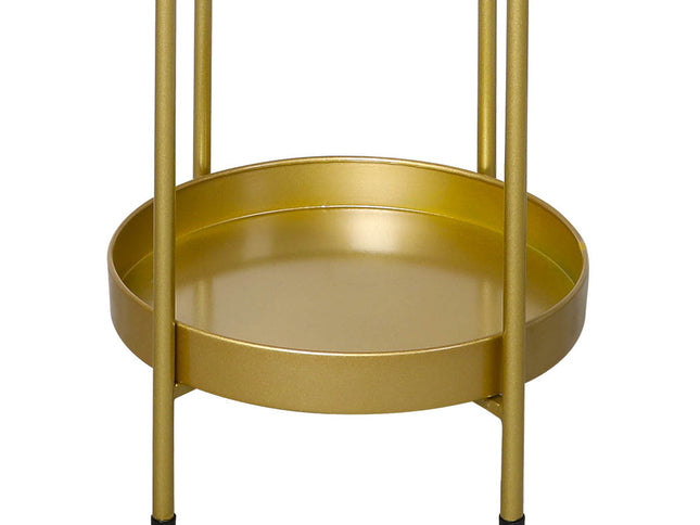 Levede 2 Tier Plant Stand Metal Flower Gold Medium-1864184717029543937