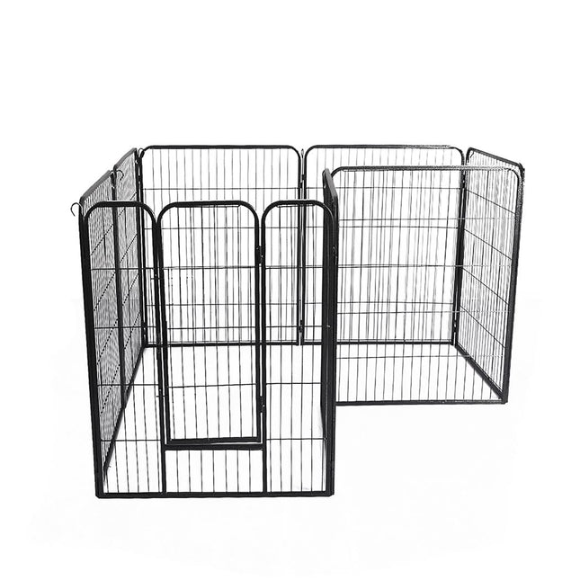 PaWz 8 Panel Pet Dog Playpen Puppy Exercise Black 24 inch-1954803023721140225