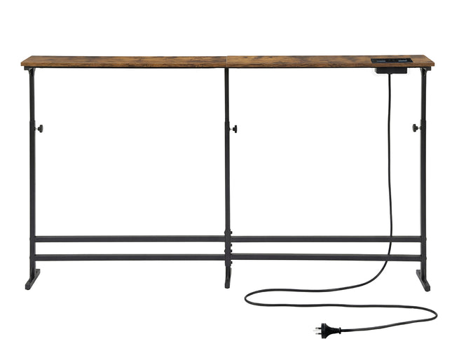 Levede Narrow Console Table Adjustable Behind Couch Side Power Ports Entryway-2050059017098760193
