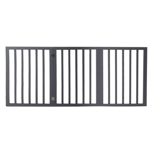 Wooden Pet Gate Dog Fence Retractable Grey 2000x 3MM-1954802528331894785
