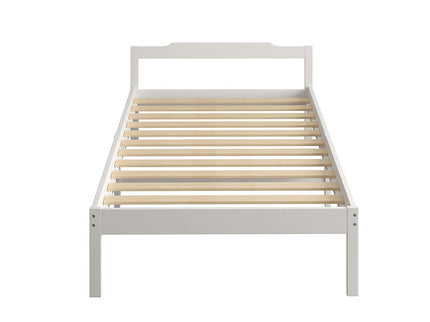 Levede Wooden Bed Frame King Single White-1864183192932716545