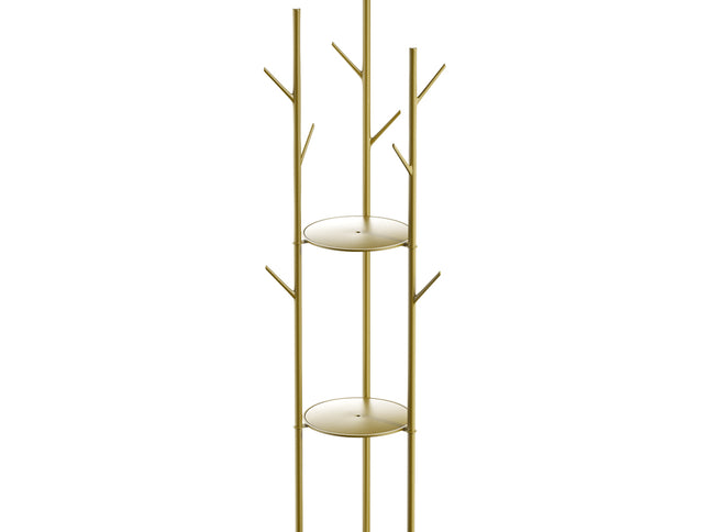 Levede Coat Rack Clothes Stand 8 Hook Organizer Gold-1973193820849967105