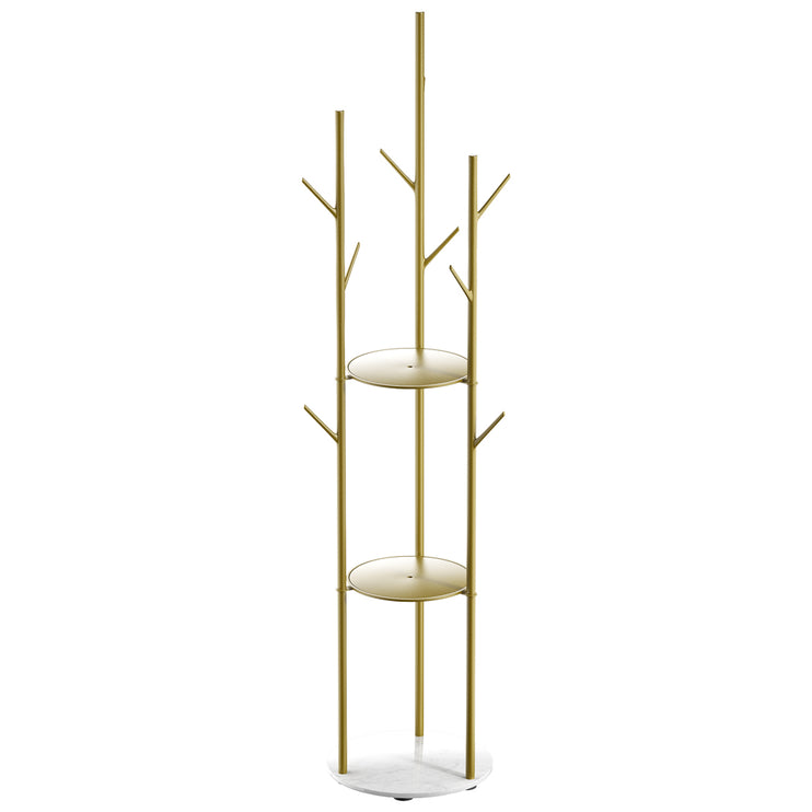 Levede Coat Rack Clothes Stand 8 Hook Organizer Gold-1973193820849967105