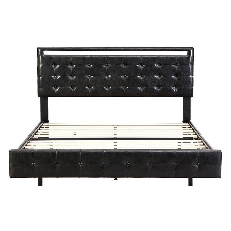 Levede  Floating Bed Frame Queen with Headboard LED Lights Mattress Base-1973193436773355521