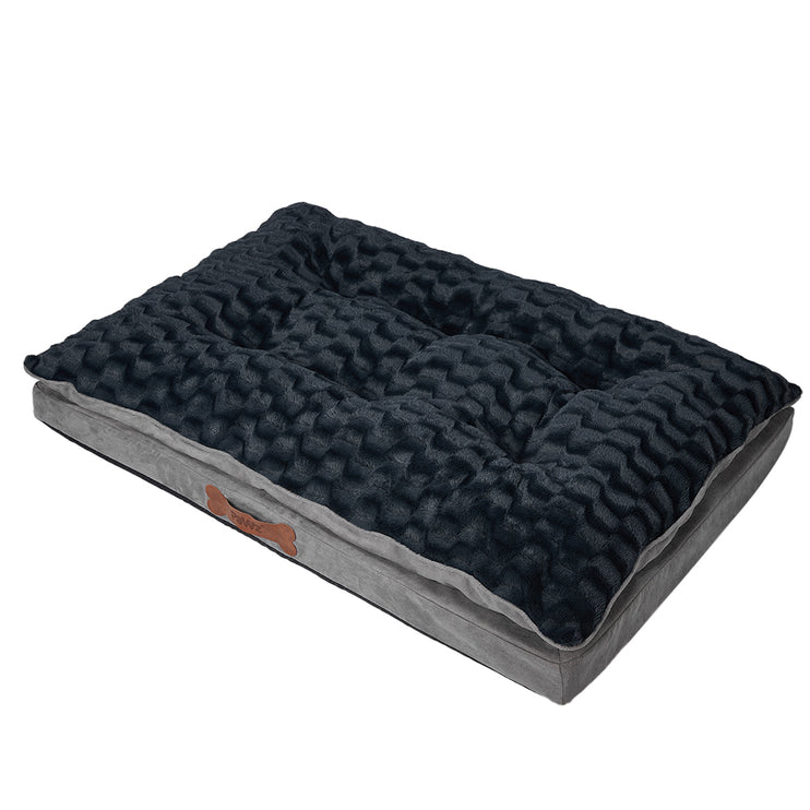 Dog Calming Bed Warm Soft Plush Comfy M Grey Medium-1973193640813662209