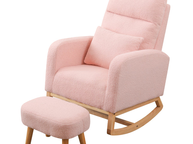 Levede Rocking Chair Ottoman Footrest With Side Pocket-1975420339416600577