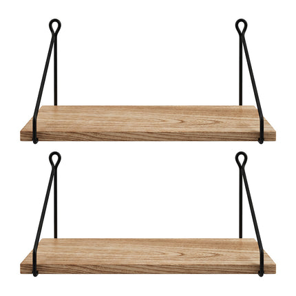 Levede Floating Wall Mounted Shelves Rustic 2Pcs Storage Display Bedroom Kitchen-2050059024308768769