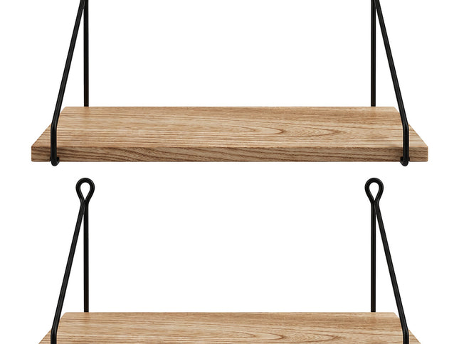 Levede Floating Wall Mounted Shelves Rustic 2Pcs Storage Display Bedroom Kitchen-2050059024308768769