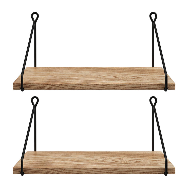 Levede Floating Wall Mounted Shelves Rustic 2Pcs Storage Display Bedroom Kitchen-2050059024308768769