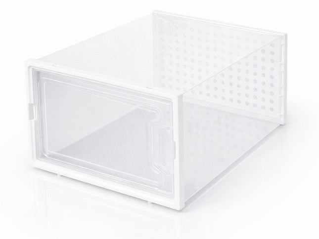 Stacked Shoe Rack Storage Boxes 12 Pcs Stackable Clear Plastic Display Cases-2065254306415775745