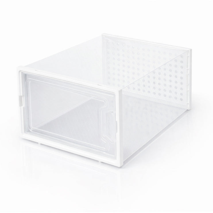 Stacked Shoe Rack Storage Boxes 12 Pcs Stackable Clear Plastic Display Cases-2065254306415775745