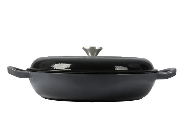 3.5L Enamel Dutch Oven Pan in Black Colour-1864184348593491969