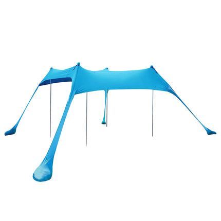 Beach Tent Camping Canopy 4-6 Person Family Sun Shade Shelter 300x300cm Blue-1973193766378541057
