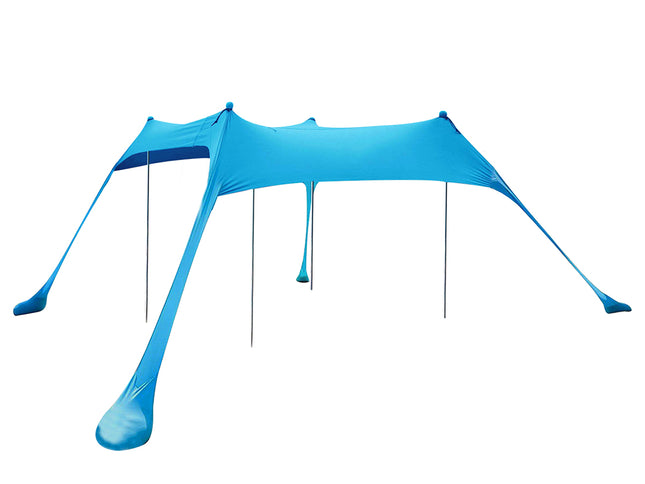 Beach Tent Camping Canopy 4-6 Person Family Sun Shade Shelter 300x300cm Blue-1973193766378541057