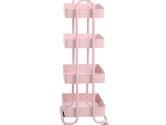 Levede 4 Tiers Kitchen Trolley Cart Pink-1973193877636648961