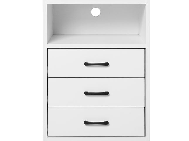 Levede Bedside Table USB Charger Outlet LED White-1975420388171190273