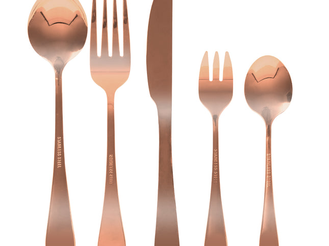 Stainless Steel Cutlery Set Glossy Knife Rose Gold-1864184347452641281