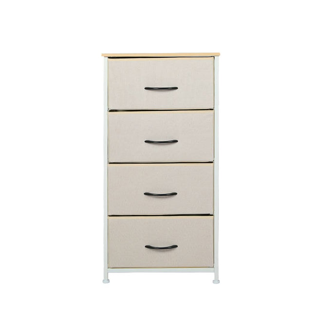 Levede Storage Cabinet Tower Chest Beige-1954802983011225601