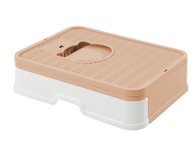 PaWz Foldable Cat Litter Box Tray Enclosed Pink-1864184536406036481